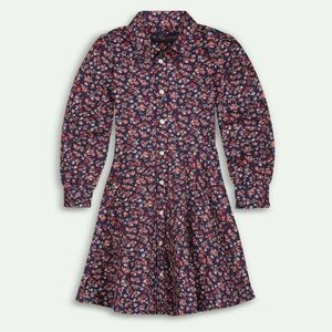 Brooks Brothers Girls Cotton Floral Long Sleeve Dress - Size 10